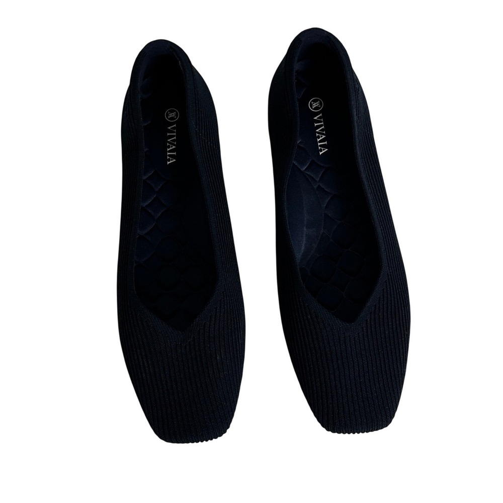 VIVAIA Margot Square Toe Knit Ballet Flats Womens Sz 42 or 10.5 Sustainable Blue - Picture 6 of 9